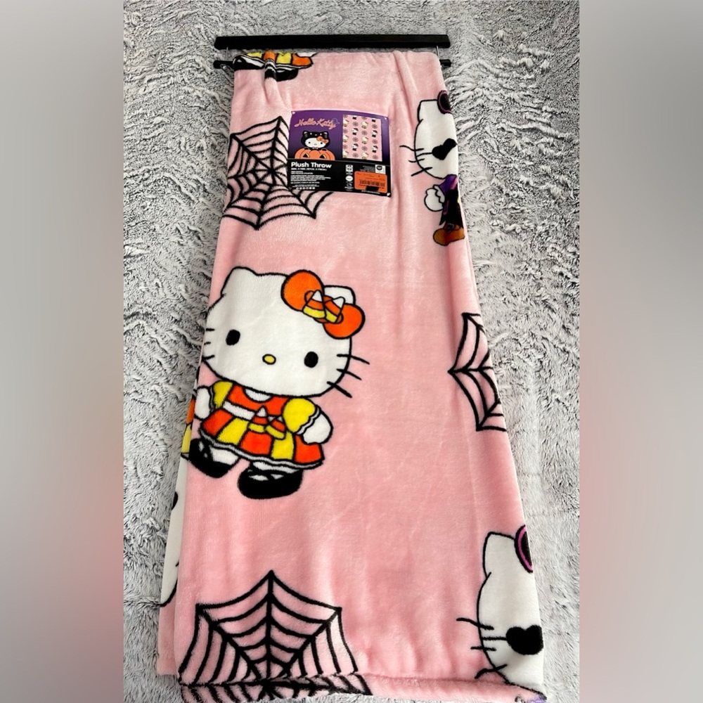 NEW Hello Kitty Pirate / Candycorn Spiderweb Throw Blanket